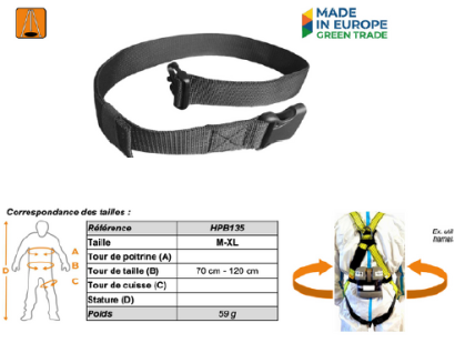 Ceinture pour masque auto sauveteur HPB135